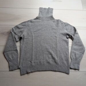 Ralph‎ Lauren 100% Cashmere Turtleneck Sweater Womens L Gray Knit Pullover